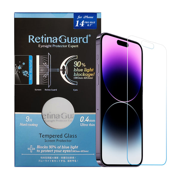 Antibacterial & Anti-Blue light Tempered Glass Screen Protector - iPhone 14 Pro Max