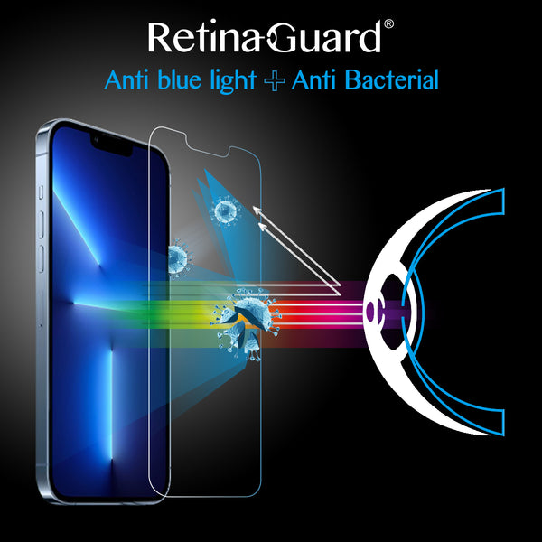 Antibacterial & Anti-Blue light Tempered Glass Screen Protector - iPhone 13 / 13 mini / 13 Pro / 13 Pro Max