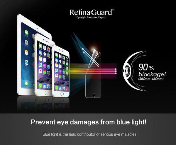 Anti blue light tempered glass screen protectors for iPhone 5s / SE / iPhone 6s / iPhone 6s plus / iPhone 7 / iPhone 7s plus - RetinaGuard Store - Anti-Blue Light Screen Protectors for iPhone 7, 7 Plus, 6s, 6s Plus, iPads and Macbooks